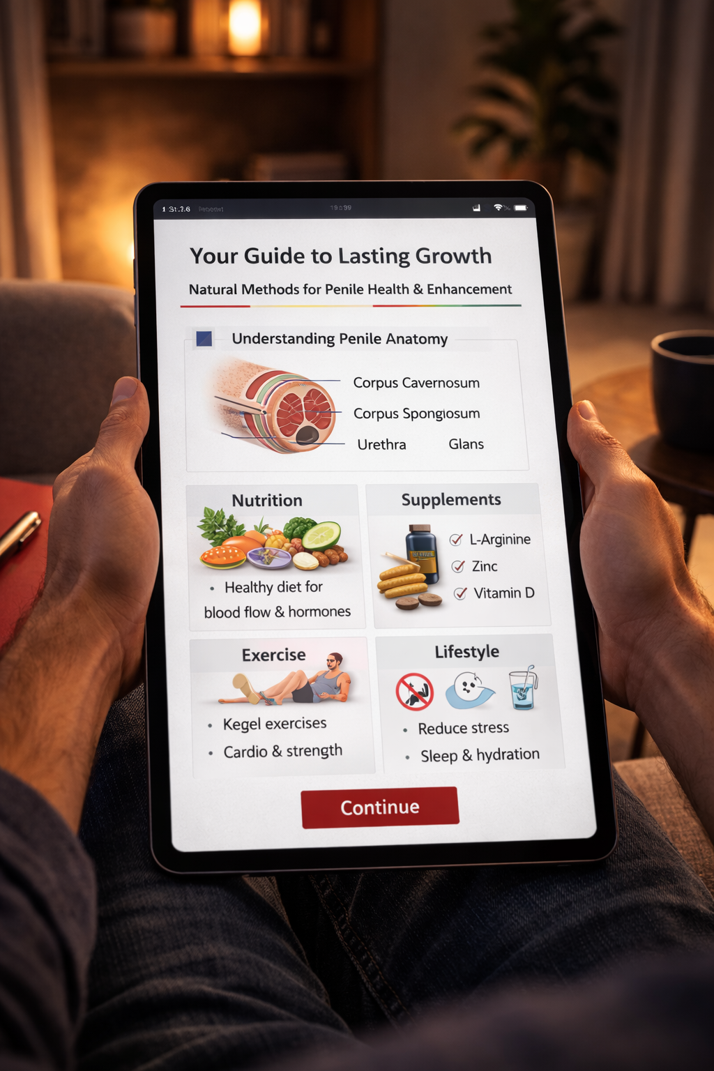 Penis Advance guide displayed on tablet and mobile devices